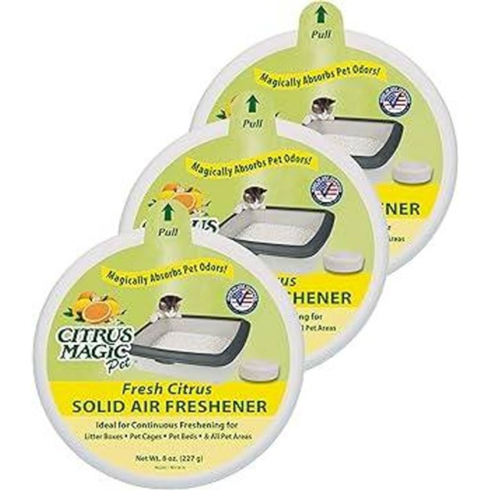 Citrus Magic Pet Solid Air Freshener 3ct 8oz Fresh Citrus Odor‎ Absorber Pack